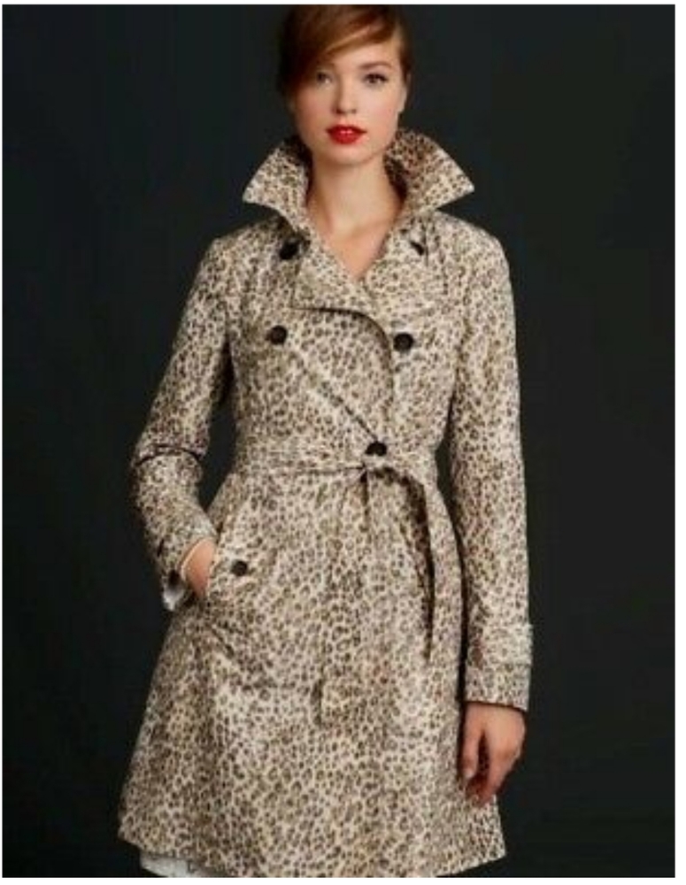 Banana Republic Mad Men Leopard Print Trench Coat